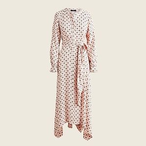 JCREW Handkerchief hem shirtdress in medallion print, XS